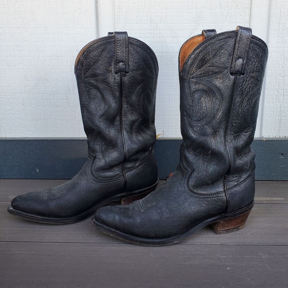 Dingo Black Heeled Boots with Classic Western Style - Picture 5 of 10